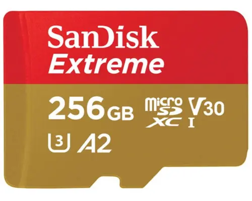 Card de memorie SanDisk Extreme SDSQXAV-256G-GN6GN, MicroSDXC, 256 GB, UHS-I U3, Clasa 10, V30