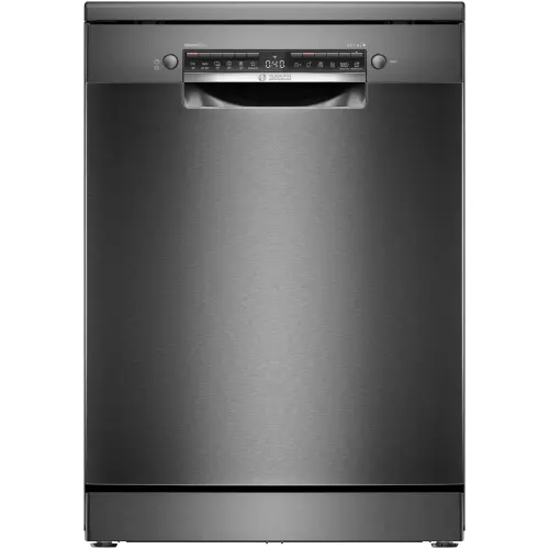 Masina de spalat vase Bosch SMS4EMC06E, 14 seturi, 6 programe, Home Connect, Silence Plus, Motor EcoSilence Drive, Clasa B, 60 cm, Inox negru