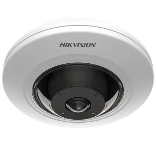 Camera supraveghere IP Dome tip Fisheye Hikvision DS-2CD2955G0-ISU(1.05MM), 5 MP 2560x1920, 1.05 mm, IR 8 m, slot card, microfon, vizualizare de pe telefon, PoE