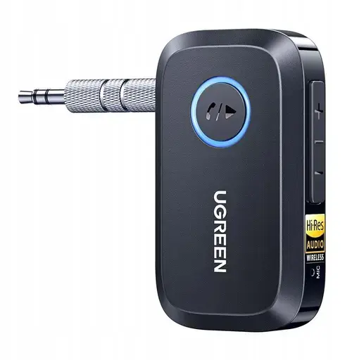Adaptor Bluetooth car kit Ugreen 54556-0, Bluetooth 6.0, Mini Jack 3.5mm, Autonomie 17 ore (Negru)