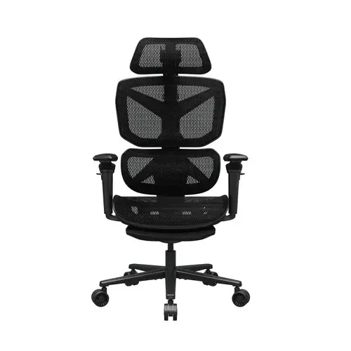Scaun gaming COUGAR Terminator Air, Max 120 kg, Suport picioare, Ajustare tetiera 3D, Cotiere cu hiperrotatie 3D (Negru)