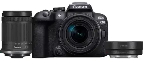 Aparat Foto D-SLR Canon EOS R10, 24.2 Mpx, Filmare 4k, procesor DIGIC X, Wi-Fi + RF-S 18-150mm S, F/4.5-6.3 + adaptor EF-EOS R (Negru)