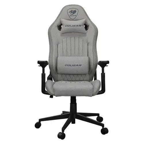 Scaun Gaming COUGAR Gaming Explore Royal Gray F, Cotiere cu hiperrotatie 3D, Perna lombara (Gri deschis)