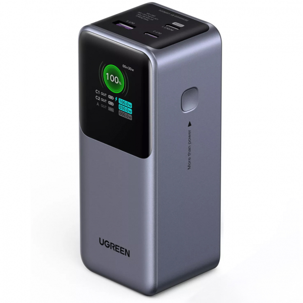 Baterie Externa UGREEN PB721, 20000mAh, 130W, QC + PD, 1 x USB-A - 2 x USB-C, Gri