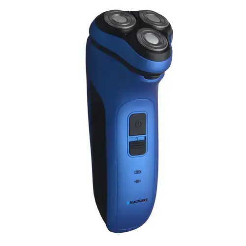 Aparat de ras Blaupunkt MSR401, Pop-up, Multi-D shave, 3 capete, acumulator, lame duble, maner cauciucat, Albastru/Negru
