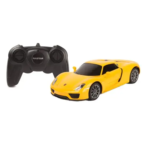 Masinuta Rastar RC - Porsche 918 Spyder, 1:24, Galben