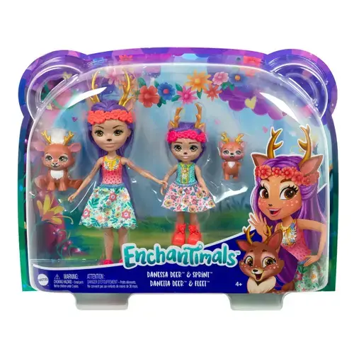 Set papusi Enchantimals - Danessa Deer & Sprint si Danetta Deer & Fleet