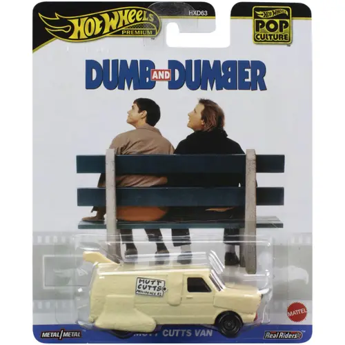 Masinuta Hot Wheels Premium - Real Riders Pop Culture, Dumb and Dumber Mutt Cutts Van, 1:64