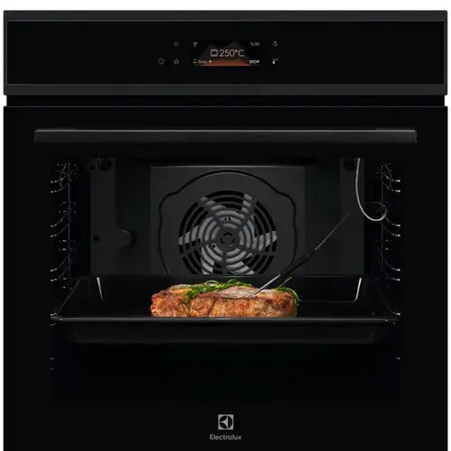 Cuptor incorporabil Electrolux EOE8P39H, 72 l, 171 de programe predefinite, Afisaj digital, Autocuratare pirolitica - 3 moduri, Usa cu 3 straturi de geam, Grill, Senzor gatire, Convectie, Clasa energetica A+, Sticla neagra cu insertie metalica (Negru)