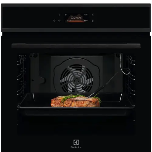 Cuptor incorporabil Electrolux EOE8P39H, 72 l, 171 de programe predefinite, Afisaj digital, Autocuratare pirolitica - 3 moduri, Usa cu 3 straturi de geam, Grill, Senzor gatire, Convectie, Clasa energetica A+, Sticla neagra cu insertie metalica (Negru)