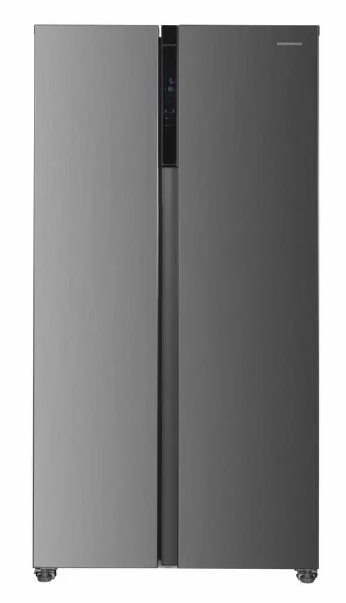 Side-By-Side HEINNER HSBS-HM442NFINVXD, 442 l, Clasa D, Display LED, Fucntie SMART, Super racire, Super congelare, H 177 cm (Inox)