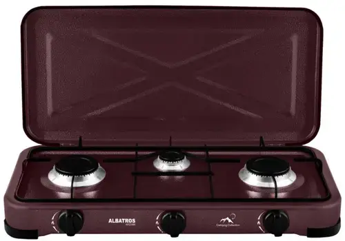 Plita de exterior Albatros APG31BR, Gaz, 3 Arzatoare (Maro)