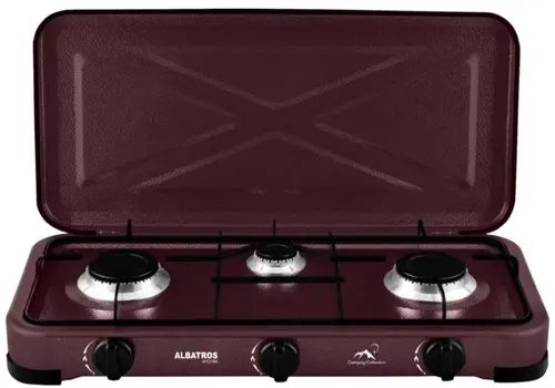 Plita de exterior Albatros APG31BR, Gaz, 3 Arzatoare (Maro)