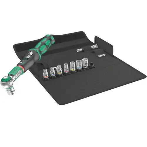 Set cheie dinamometrica cu tubulare, 244mm, 1/4inch, 2-12Nm, 10 bucati, Wera Safe-Torque A1 SET1