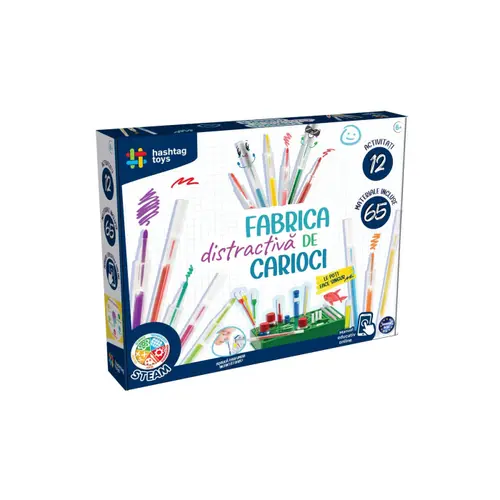 Set educativ Hashtag Toys STEAM - Fabrica distractiva de carioci, lb. romana, +6 ani
