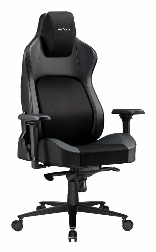 Scaun gaming Serioux PRIME, reglabil, maxim 150 kg, Negru