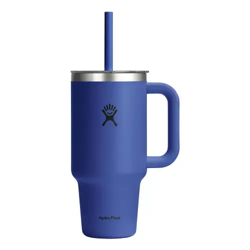 Pahar termos, inox, 950ml, cu capac transparent, Hydro Flask All Around Travel Capri Blue