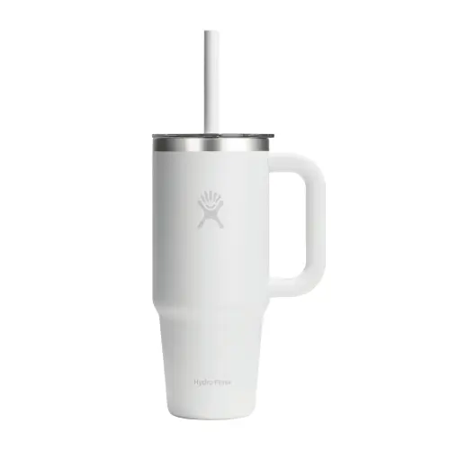 Pahar termos, inox, 710ml, cu capac transparent, Hydro Flask All Around Travel, Alb