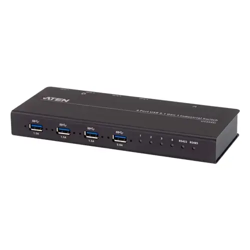 Comutator Hub Industrial ATEN, 4 x 4 USB 3.2 Gen 1 US3344I (Negru)
