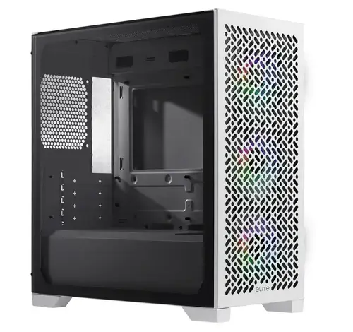 Carcasa Cooler Master Elite 302 Mini Tower, Sticla securizata, Ventilatoare ARGB (Alb)