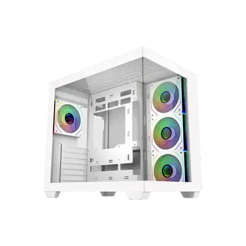 Carcasa Cooler Master Elite 681, Middle Tower, Sticla securizata, 48.45 L, Ventilatoare ARGB (Alb)