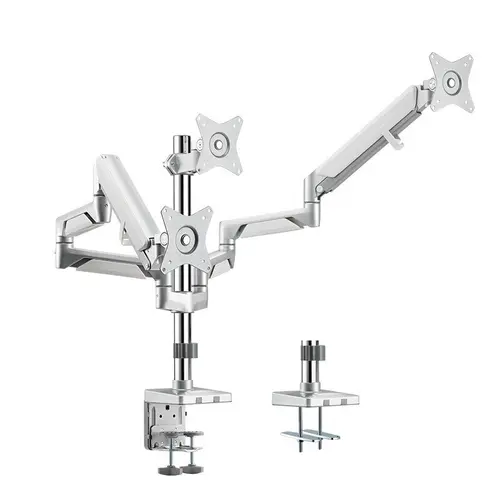 Suport de birou Logilink, pentru 3 TV/monitor plat, curbat, diagonala max 27 inch, rotatie, inclinare, pivotare, orizontala, verticala, totala, max 7 Kg x 3