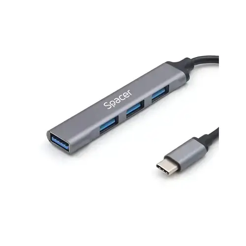 HUB USB extern SPACER - SPHB-USB-4U-01, 1m (Argintiu)