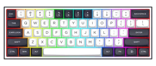 Tastatura Redragon Alcor, iluminare RGB, Wired, Wireless 2/4Ghz, Bluetooth (Alb/Negru)