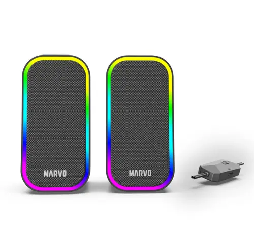 Boxe Gaming Marvo Havoc 20, Wired, USB, iluminare RGB (Negru)