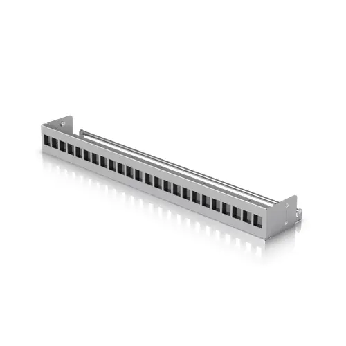 Patch Panel Ubiquiti UACC-RACK-PANEL-PATCH-BLANK-24, 19inch, 1U, 24 porturi, Keystone, Argintiu
