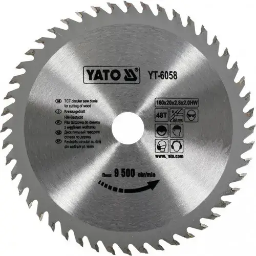 Disc fierastrau Yato wolfram pentru lemn 160X20X48 mm
