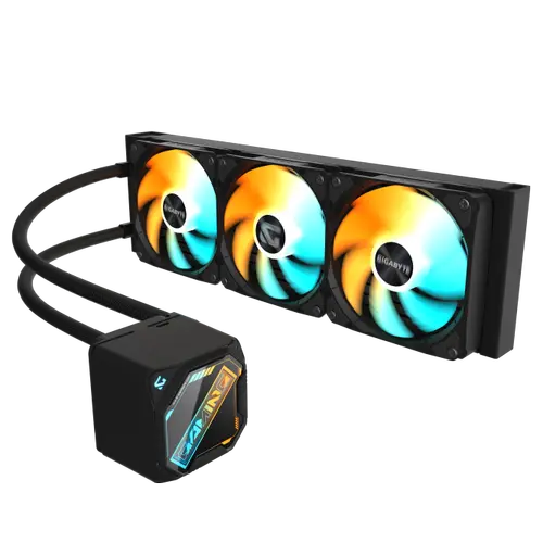 Cooler CPU AIO GIGABYTE GME 360, Racire cu lichid, 360mm, 3x120mm ARGB (Negru)