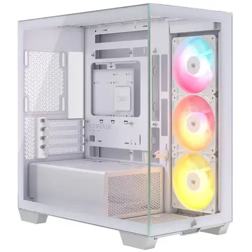 Carcasa Corsair 2800X RS-R ARGB, Micro-ATX, cu 3 ventilatoare incluse RS120-R ARGB (Alb)