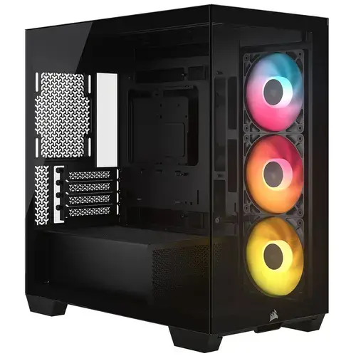 Carcasa Corsair 2800X RS-R ARGB, Micro-ATX, cu 3 ventilatoare incluse RS120-R ARGB (Negru)