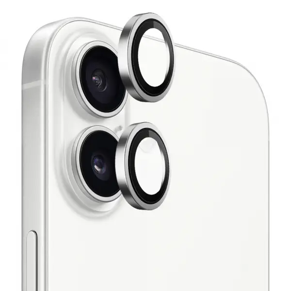 Folie de protectie Camera Spate Blueo Metal Frame pentru Apple iPhone 17, Sticla Securizata, Argintie