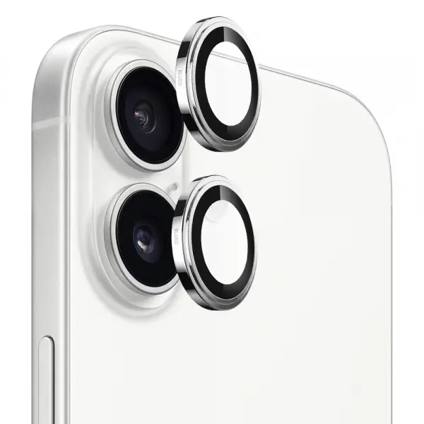 Folie de protectie Camera Spate Blueo Sapphire Crystal pentru Apple iPhone 17, Sticla Securizata, Argintie