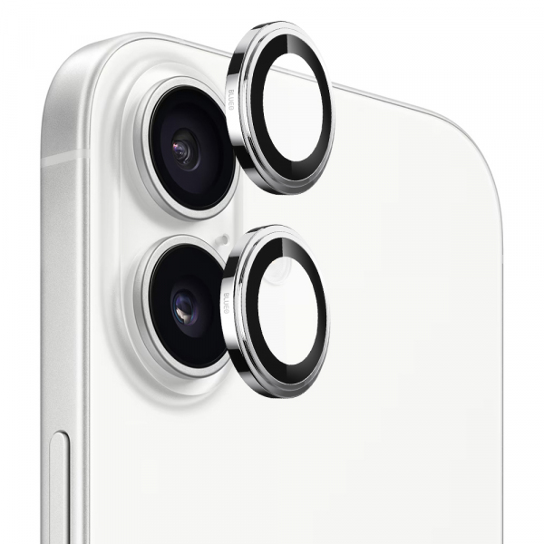 Folie de protectie Camera Spate Blueo Sapphire Crystal pentru Apple iPhone 17, Sticla Securizata, Argintie