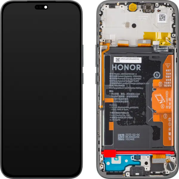 Display cu Touchscreen Honor 400 Lite, cu Rama si Acumulator, Negru (Velvet Black), Service Pack 0235ANSY