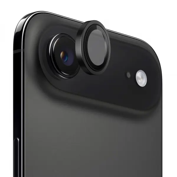 Folie de protectie Camera Spate Blueo Metal Frame pentru Apple iPhone 17 Air, Sticla Securizata, Neagra
