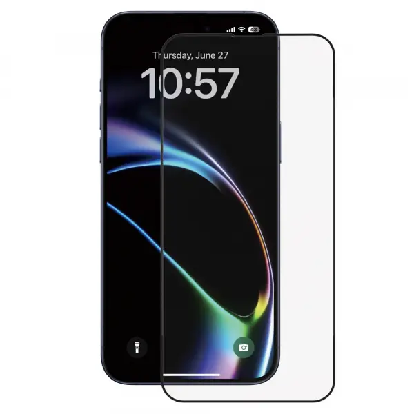 Folie de protectie Ecran Anank 5X Reinforced pentru Apple iPhone 17 Air, Sticla Securizata, Full Glue, 2.5D, Neagra