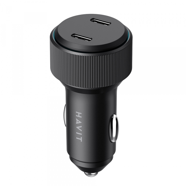 Incarcator Auto HAVIT CC2014, 30W, 3A, 2 x USB-C, Negru