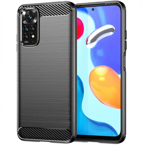 Husa pentru Xiaomi Redmi Note 11S / Note 11, Carbon, Neagra