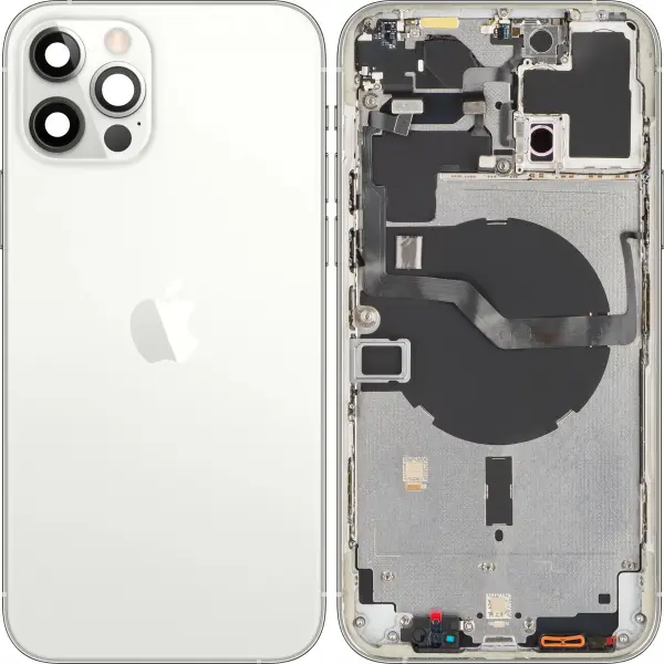 Capac Baterie Apple iPhone 12 Pro Max, Cu Carcasa Mijloc, Argintiu, Swap