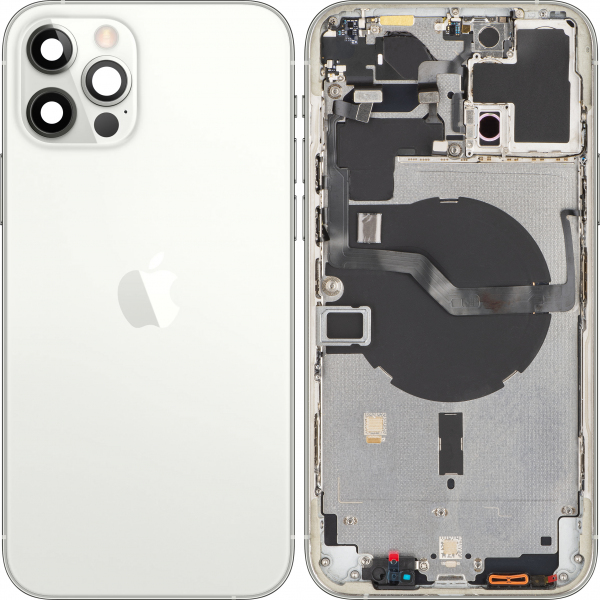 Capac Baterie Apple iPhone 12 Pro Max, Cu Carcasa Mijloc, Argintiu, Swap