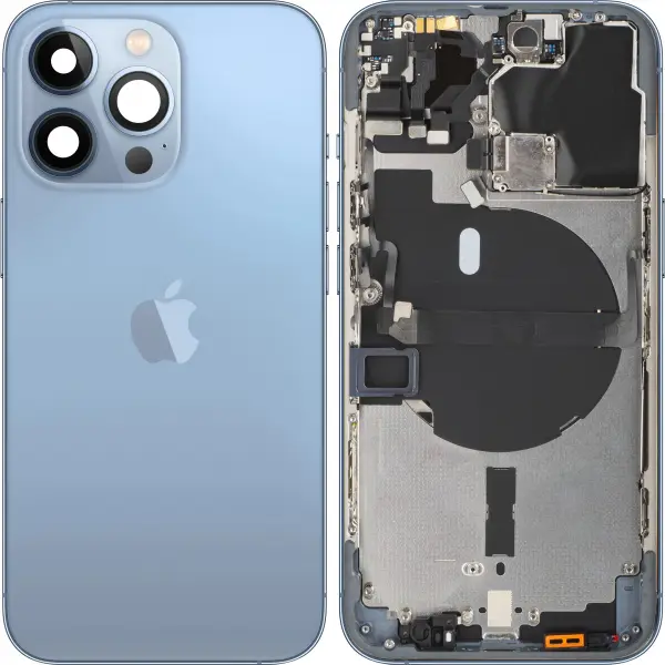 Capac Baterie Apple iPhone 13 Pro, Cu Carcasa Mijloc, Albastru (Sierra Blue), Swap