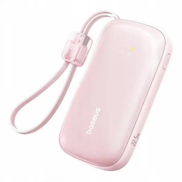 Baterie Externa Baseus EnerFill FC21 Qpow 3 Ultra, 10000mAh, 22.5W, QC + PD, 1 x USB-A - 1 x USB-C, Roz E0027L02