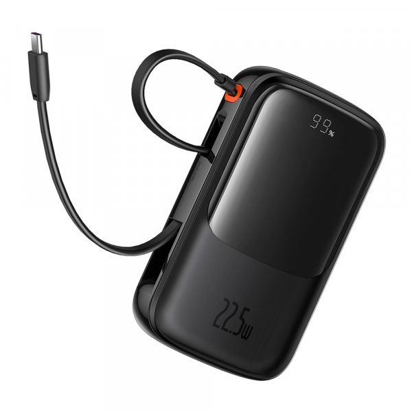 Baterie Externa Baseus Qpow Pro+, 10000mAh, 22.5W, QC + PD, 1 x USB-A - 2 x USB-C, Neagra P10067101113-00
