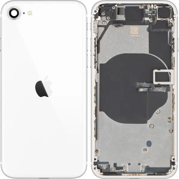 Capac Baterie Apple iPhone SE (2022), Cu Carcasa Mijloc, Alb (Starlight), Swap