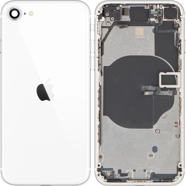 Capac Baterie Apple iPhone SE (2022), Cu Carcasa Mijloc, Alb (Starlight), Swap