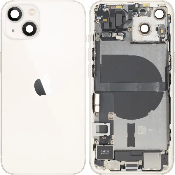 Capac Baterie Apple iPhone 13, Cu Carcasa Mijloc, Full Parts, Alb (Starlight), Swap